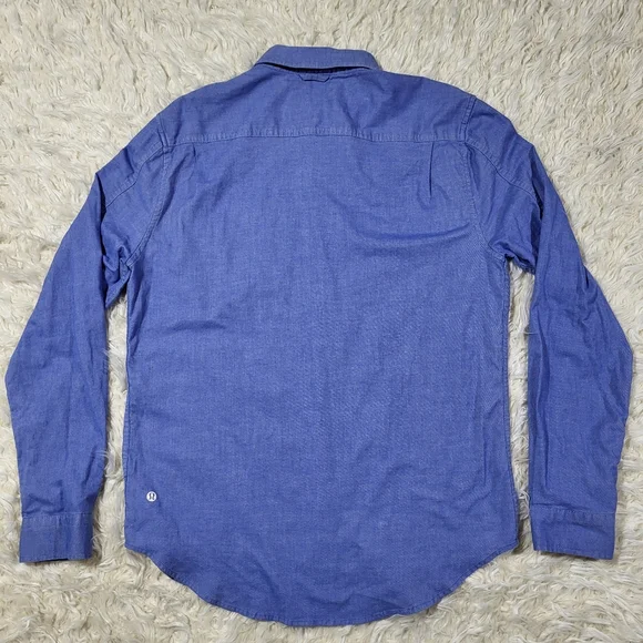 Lululemon Commission Long Sleeve Shirt Blue Mens Size Large! - Picture 11 of 14